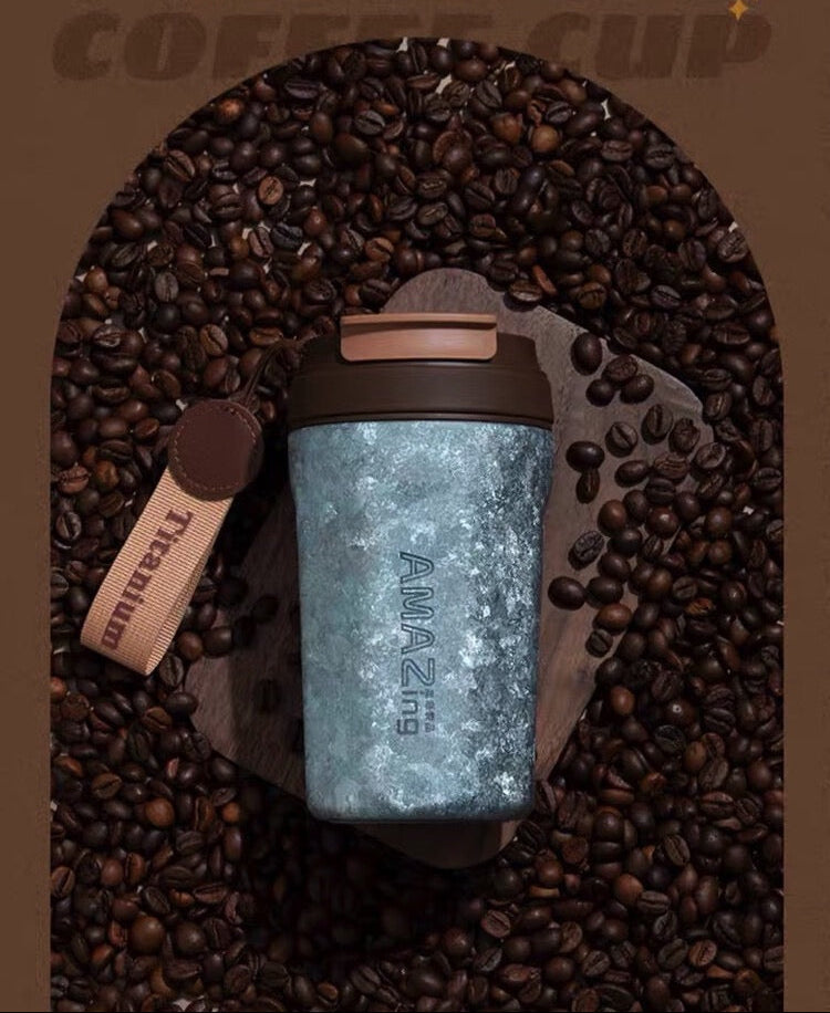 Ice-Flower Crystal Series - Titanium Coffee Cup 420ml Portable & Durable
