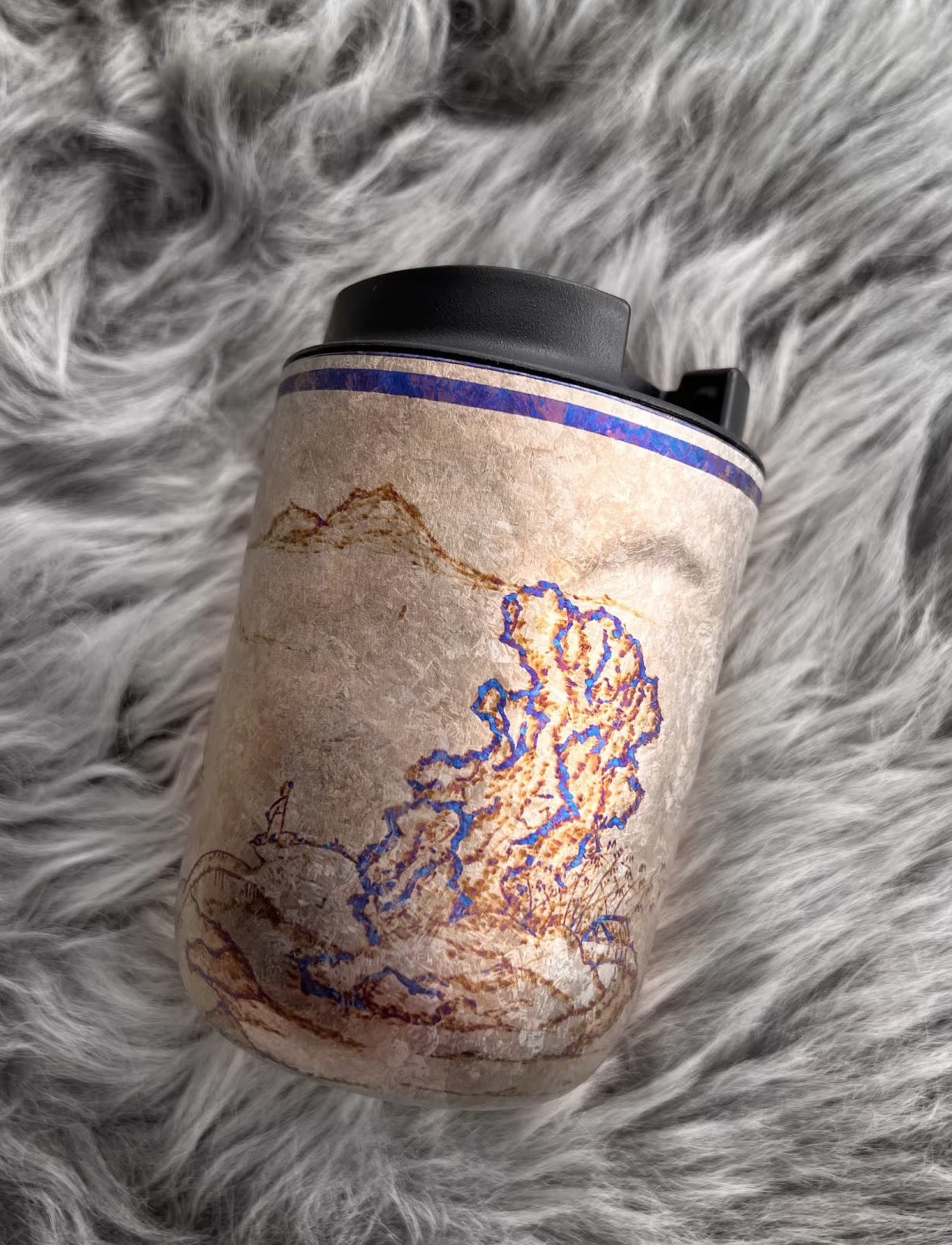 Ortis Artist Custom Hand-Painted Titanium Cup - ShanShui