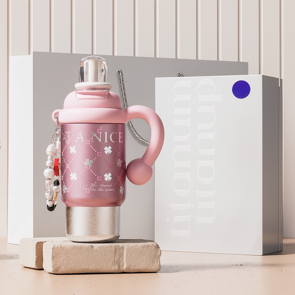 Titanium Bottle 700ml| Vacuum Insulated & Leak-Proof | 3-in-1 Direct-Drink/Straw | Portable Strap