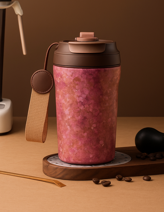 Ice-Flower Crystal Series - Titanium Coffee Cup 420ml Portable & Durable