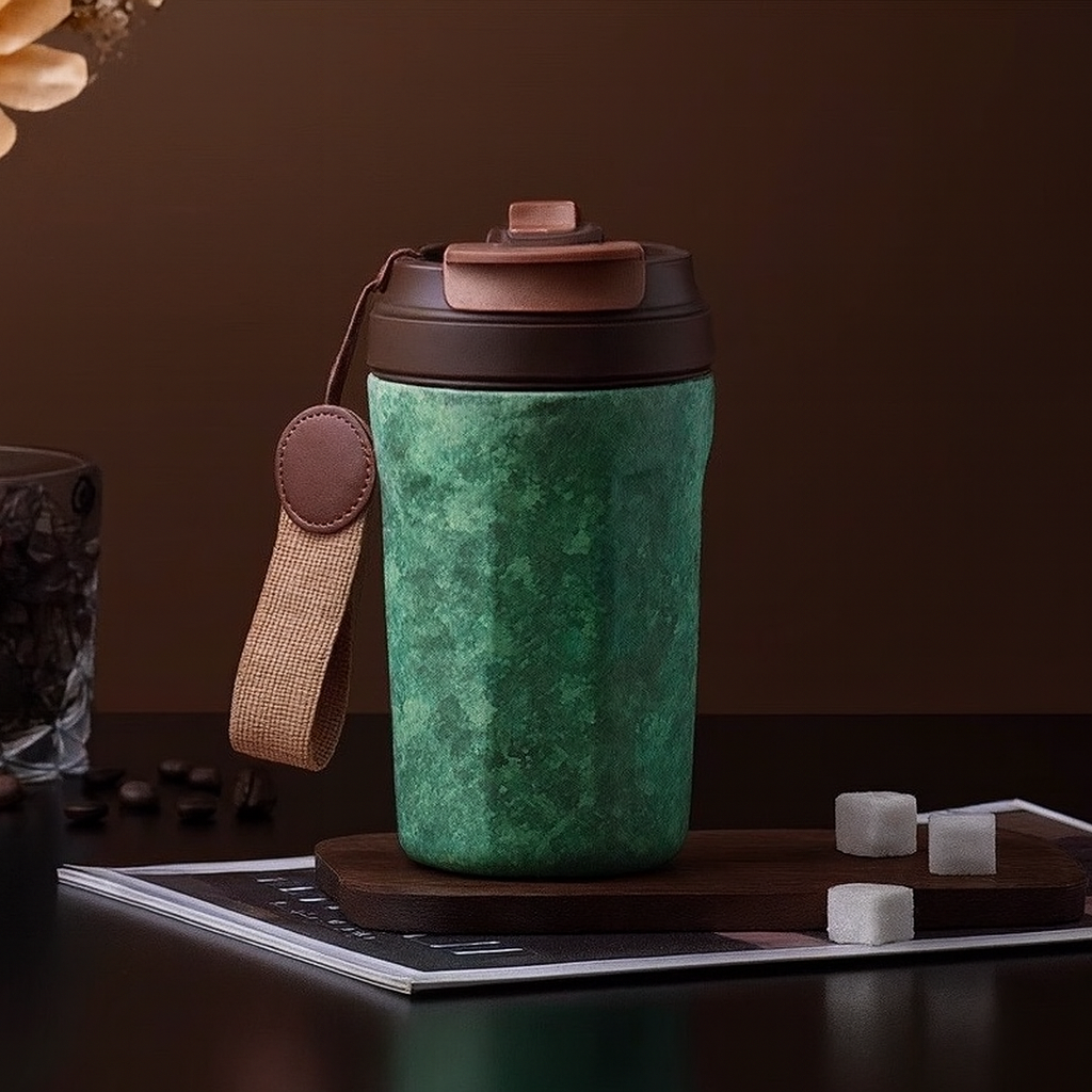 Ice-Flower Crystal Series - Titanium Coffee Cup 420ml Portable & Durable
